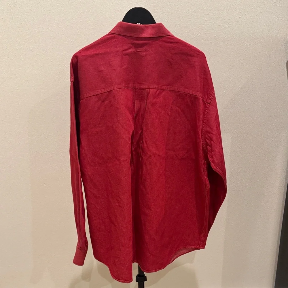 Red Corduroy Lightweight Shirt Jacket — Men's Casual Overshirt